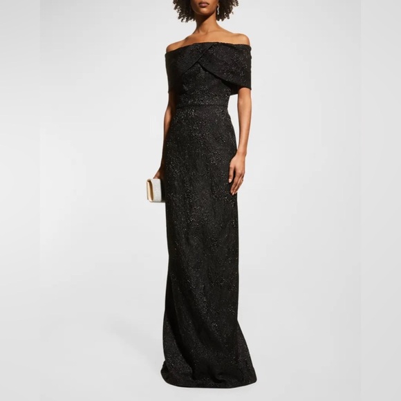 Rickie Freeman for Teri Jon
Off-Shoulder Jacquard Column Gown - Picture 2 of 6